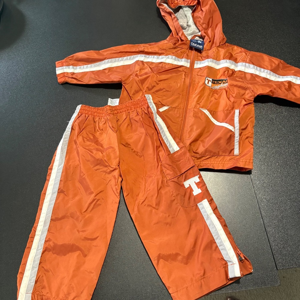 vintage Texas Longhorns collegiate fan gear windbreaker set size 2T football UT